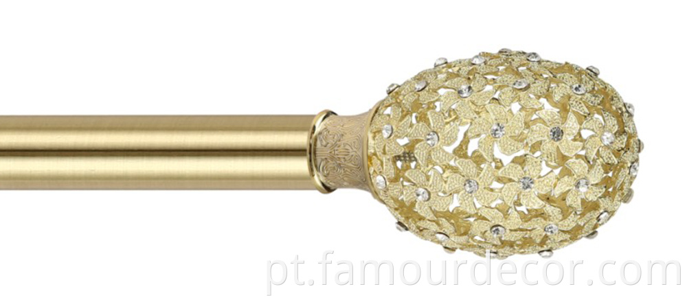 Algeria Floral Head with Drill Curtain Rod